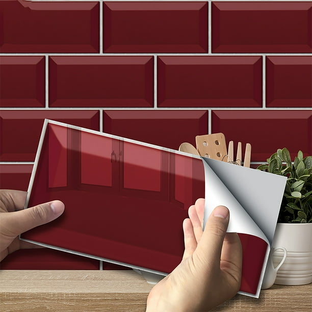DIY Self Adhesive 3D Sticker Brick Tile Peel Stick Kitchen Wall Sticker Subway